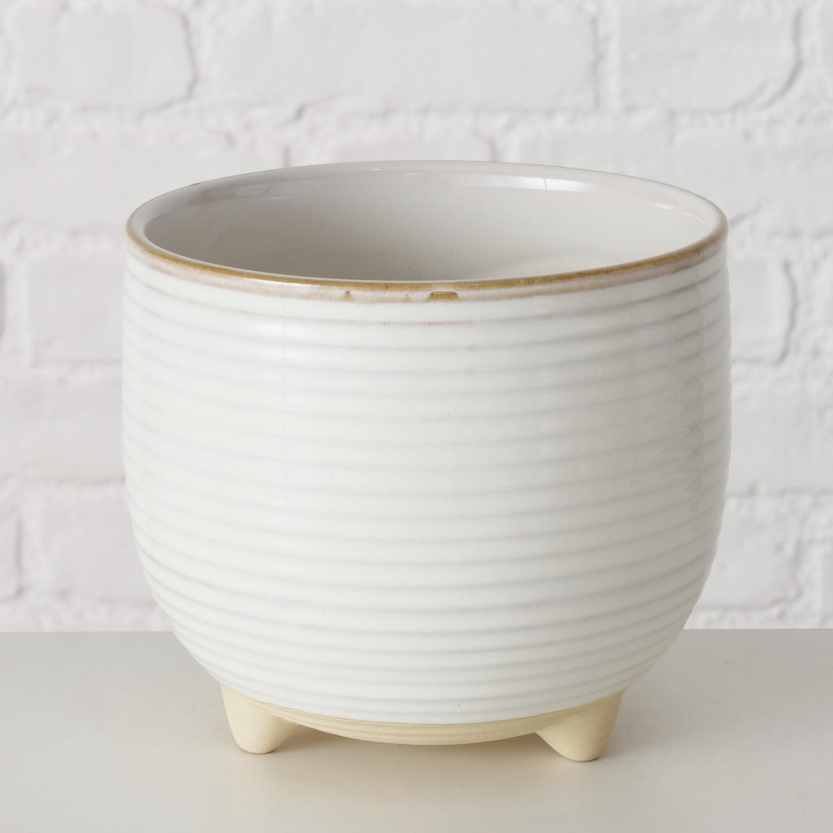 BLUMENTOPF Keramik Peronie Ø 17 cm - Weiß, Keramik (17/14.9cm) - Boltze Home