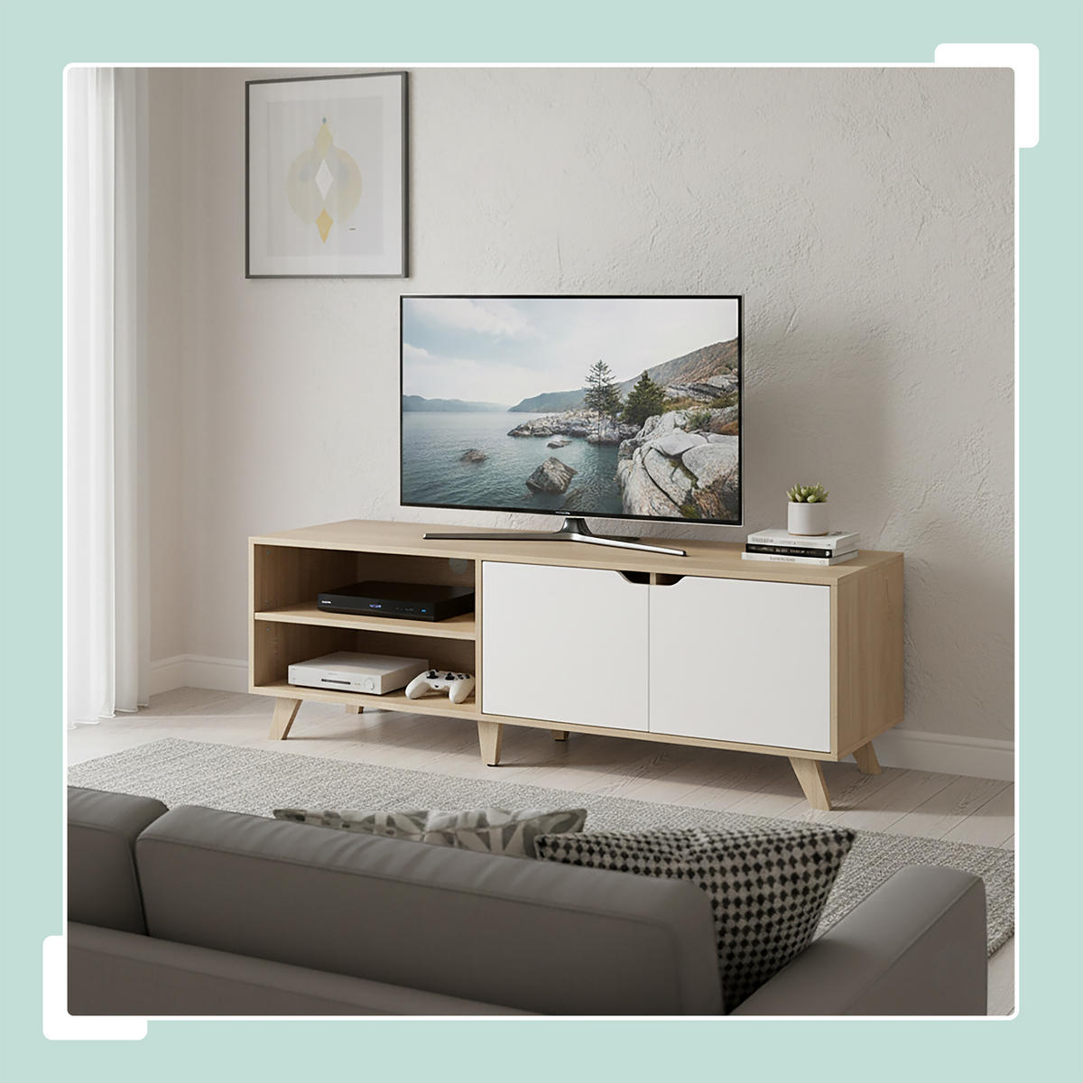 TV-LOWBOARD - Hellbraun, Holzwerkstoff (140/50/40cm) - Relaxdays