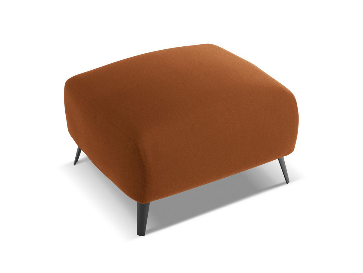 POUF Samt Stoff Orange - Terra cotta/Schwarz, Textil/Metall (65/44/65cm) - Makamii