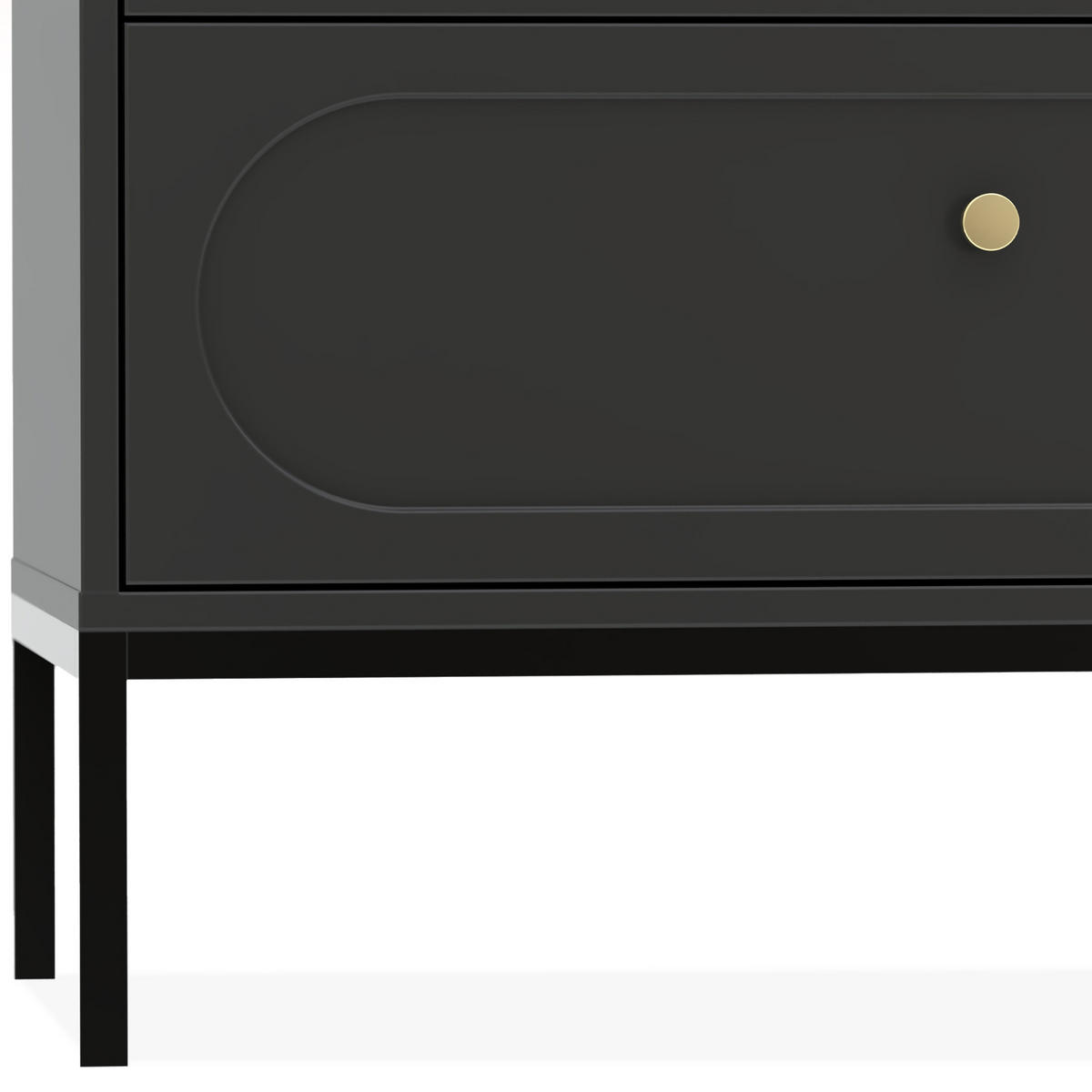 KOMMODE TILA, Schwarz - Schwarz, Holzwerkstoff (150/115.5/40cm) - KONSIMO®