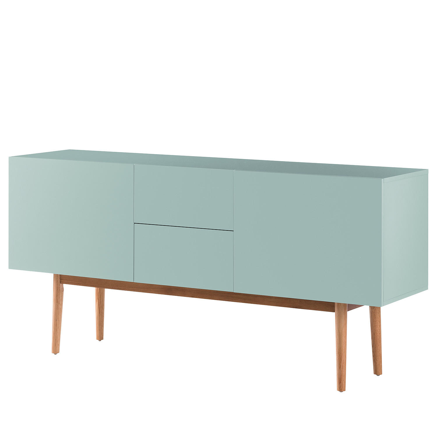 SIDEBOARD - Breite 150 cm - Eichefarben/Mintgrün, Holzwerkstoff (150/72/40cm) - home24