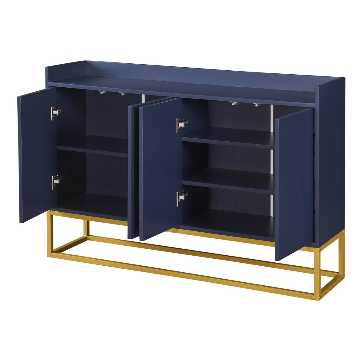 SIDEBOARD 120/30/80 cm in Marineblau, grifflos mit 4 Türen - Dunkelblau, Holzwerkstoff (120/80/30cm) - BEAOK