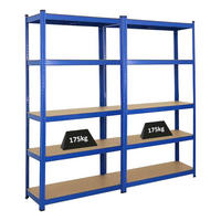 SCHWERLASTREGAL Ragnar 2er-Set mit 2x 180x90x40 cm Fachlast 175 kg Blau - Blau, Metall (180/180/40cm) - PROREGAL
