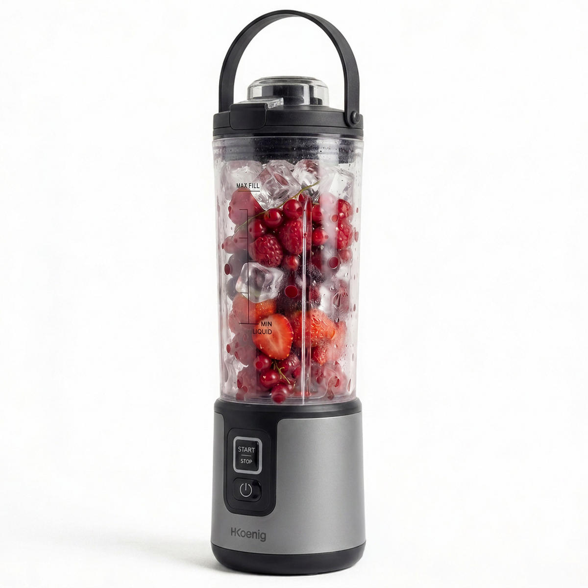 TRAGBARER kabelloser Mini-Mixer MOOTH9 in Dunkelgrau - Dunkelgrau, Metall (8.2/26.6/9.2cm) - HKoenig