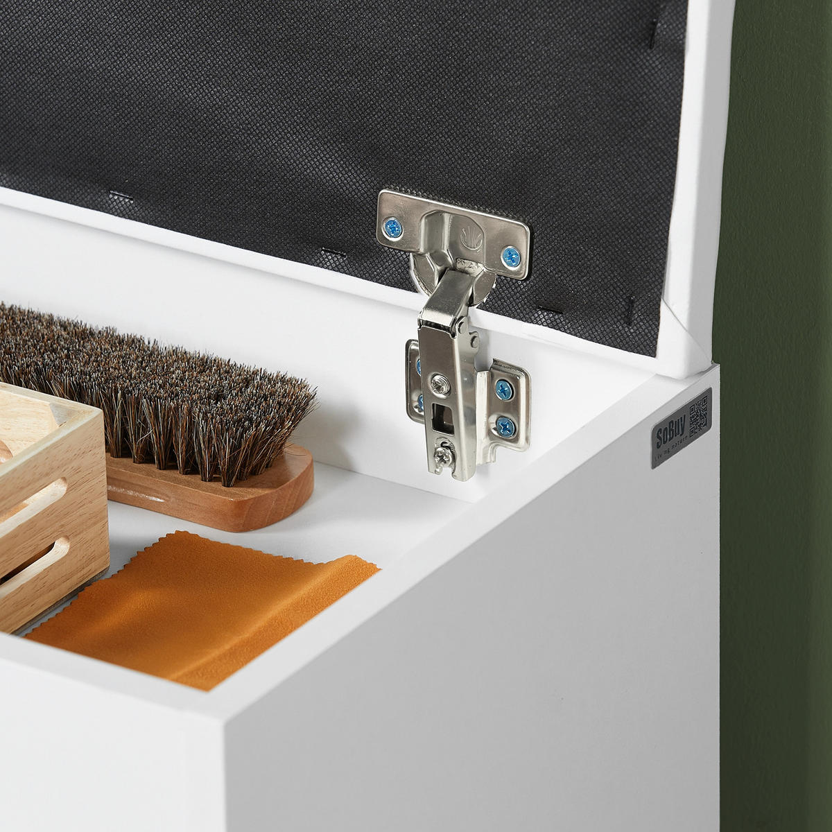 SCHUHBANK Weiß - Weiß, Holzwerkstoff (60/44/30cm) - SoBuy
