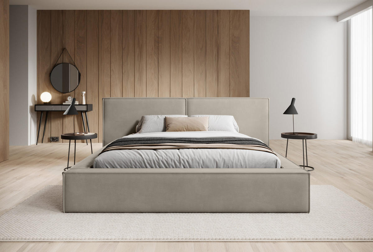 POLSTERBETT Doppelbett Lopra Betkasten 180x200 Hellbeige - Beige, Holz/Textil (180/200cm) - Fedve
