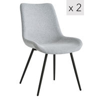 STUHL 2er-Set Stoff Grau - Grau, Textil (54/84/50cm) - Nordlys