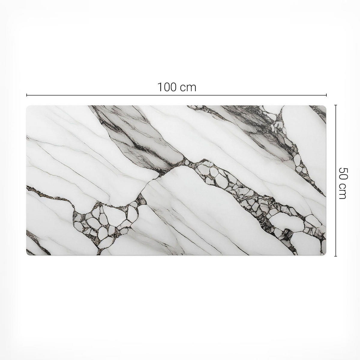 SCHREIBTISCHUNTERLAGE 100x50 cm Schwarz-Weiß - Weiß Hochglanz, Kunststoff (100/50/1.6cm) - Wallfluent