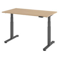 SCHREIBTISCH elektrisch XDSM 80/140/74 cm in Eichefarben/Graphitfarben - Eichefarben/Graphitfarben, Holzwerkstoff (80/140/74cm) - bümö