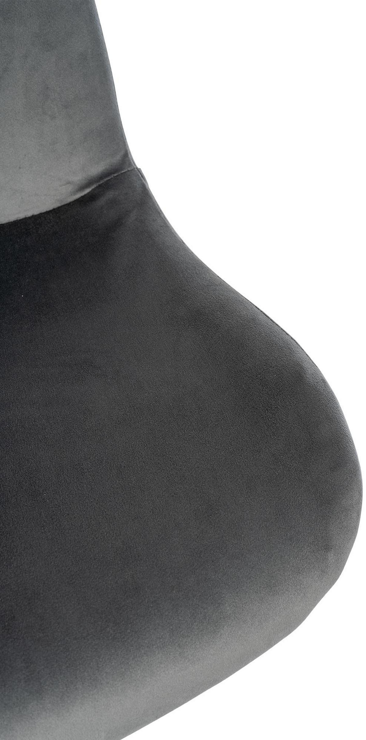 BARHOCKER Ponor Samt Dunkelgrau Schwarz - Dunkelgrau, Textil/Metall (50/85/50cm) - DELUKE