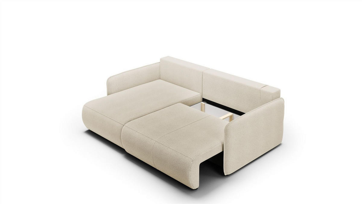 ECKSOFA Calgary - Creme, Holzwerkstoff/Textil (207/148cm) - Fun Möbel