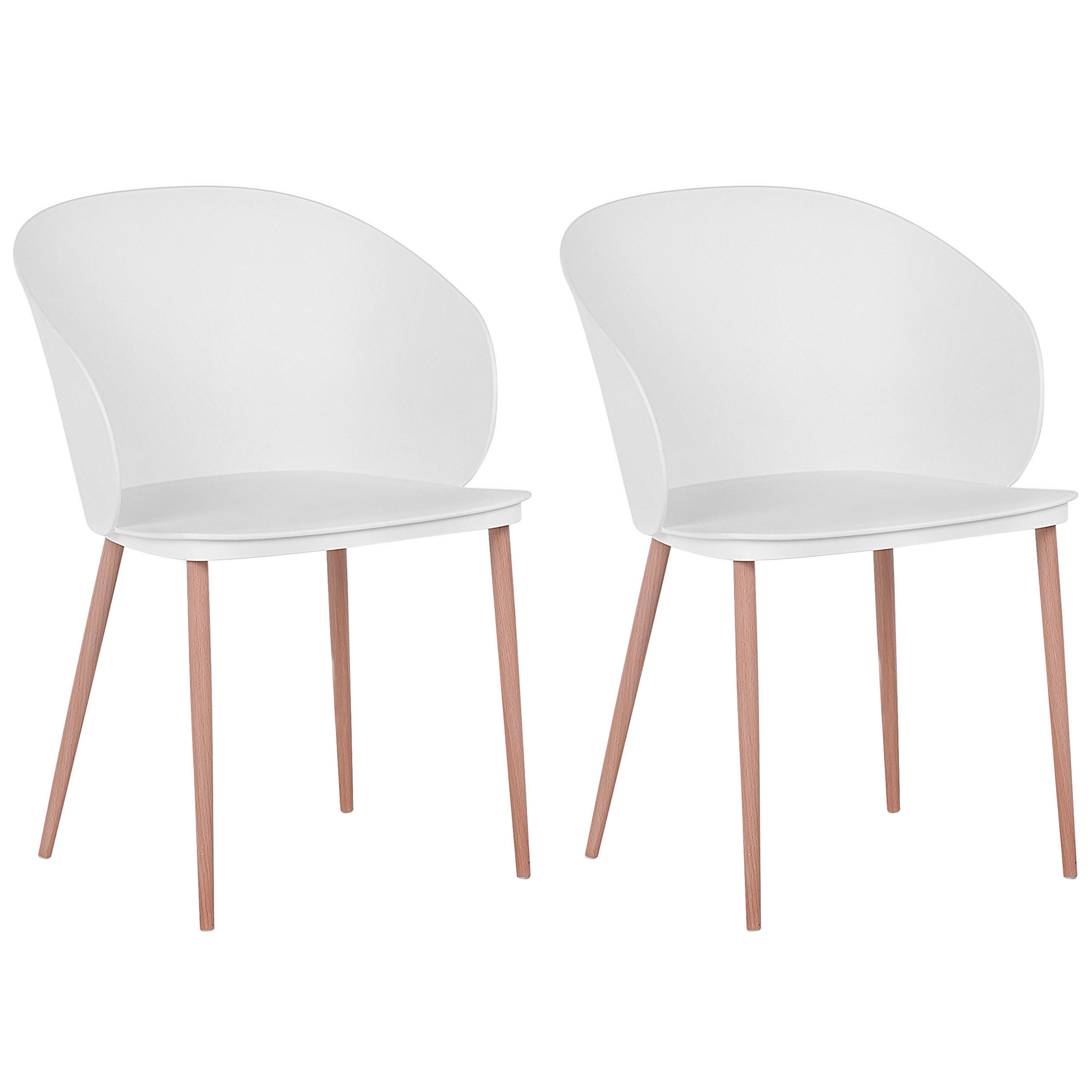 JÍDELNÍ ŽIDLE sada 2 ks Plast Bílá Blaykee - bílá, kov/plast (48/81/52cm) - Beliani