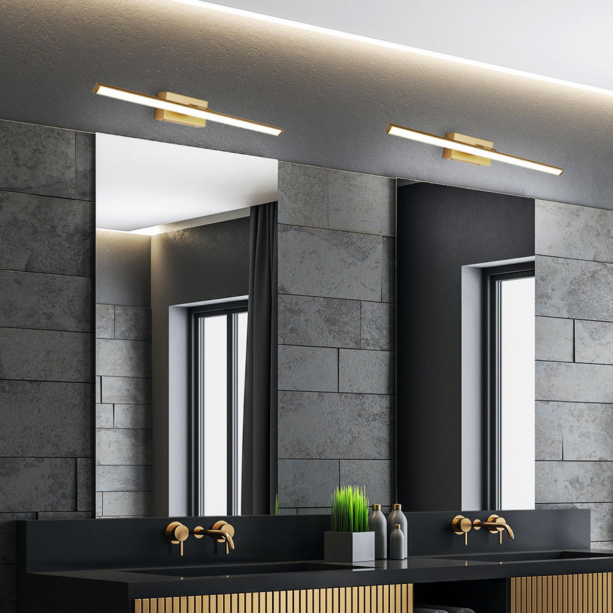 LED WANDLEUCHTE Metall Goldfarben - Goldfarben, Metall (60/7/12cm) - Globo Lighting