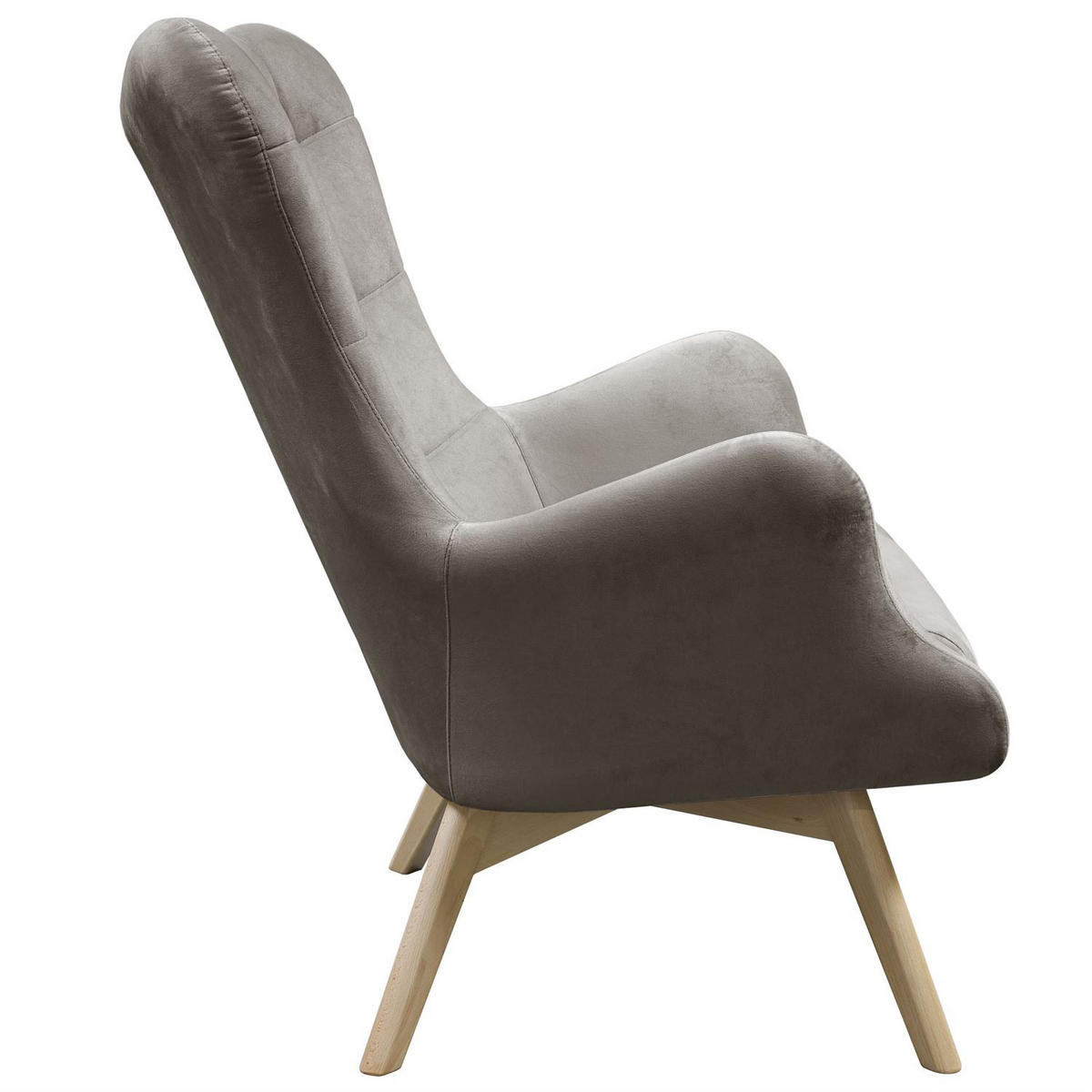 SESSEL SAND mit Buchenbeinen - Buchefarben/Grau, Textil (80/105/86cm) - Lookway