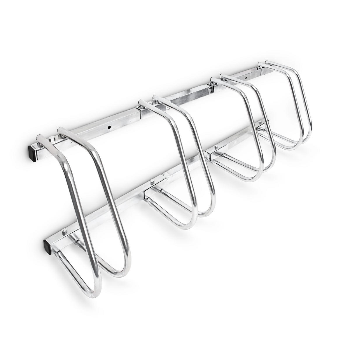 FAHRRADSTÄNDER Silber 4 Fahrräder Stahl verchromt - Silberfarben, Metall (100/26/32cm) - Relaxdays