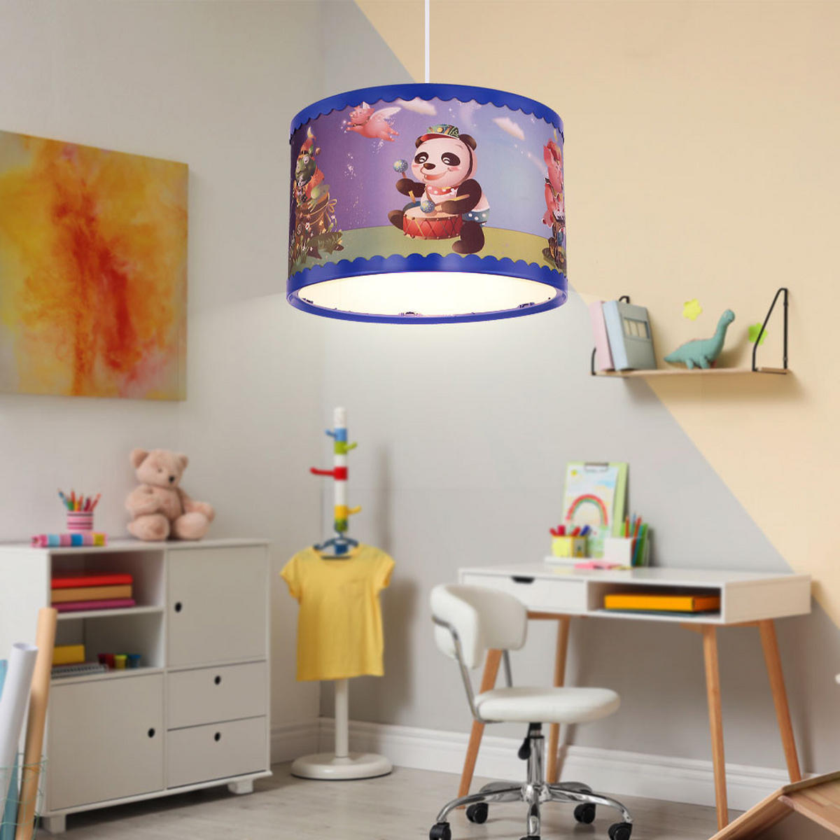 LED DECKENLEUCHTE Kungfu Bunt Kunststoff - Multicolor, Kunststoff (28/28/120cm) - Globo Lighting