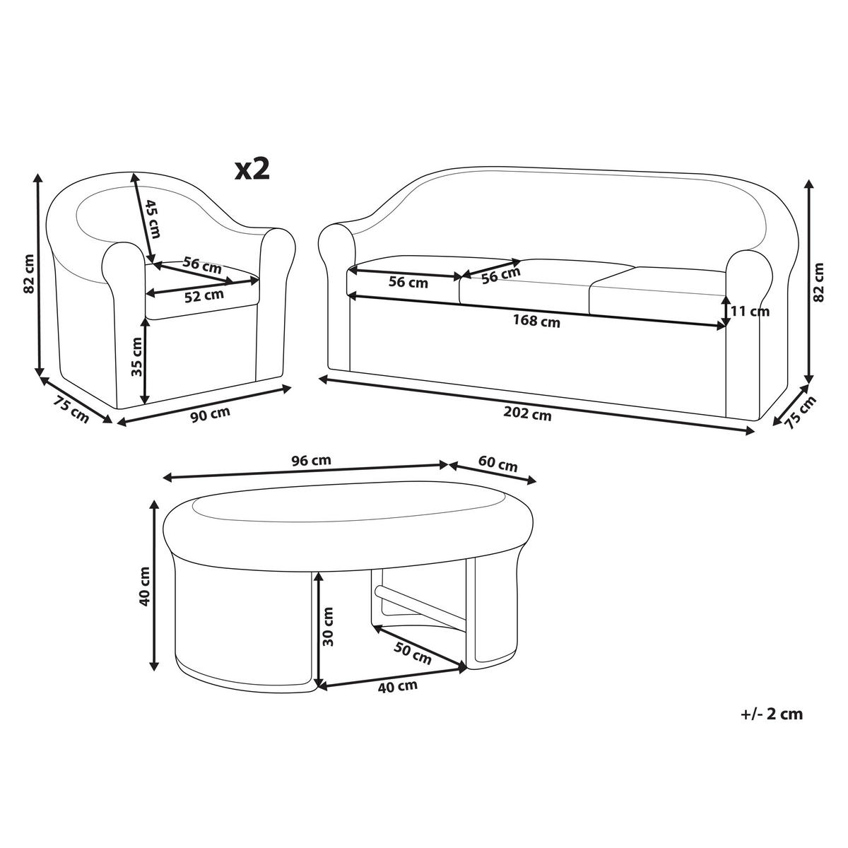 LOUNGE SET 5-Sitzer Rattan naturfarben Auflagen weiß Fracasti - Naturfarben, Naturmaterialen - Beliani