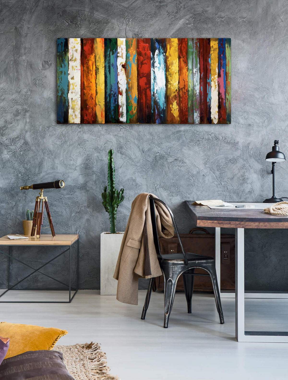 METALLBILD Bunt 120/60 cm - Multicolor, Metall (6/60cm) - KUNSTLOFT