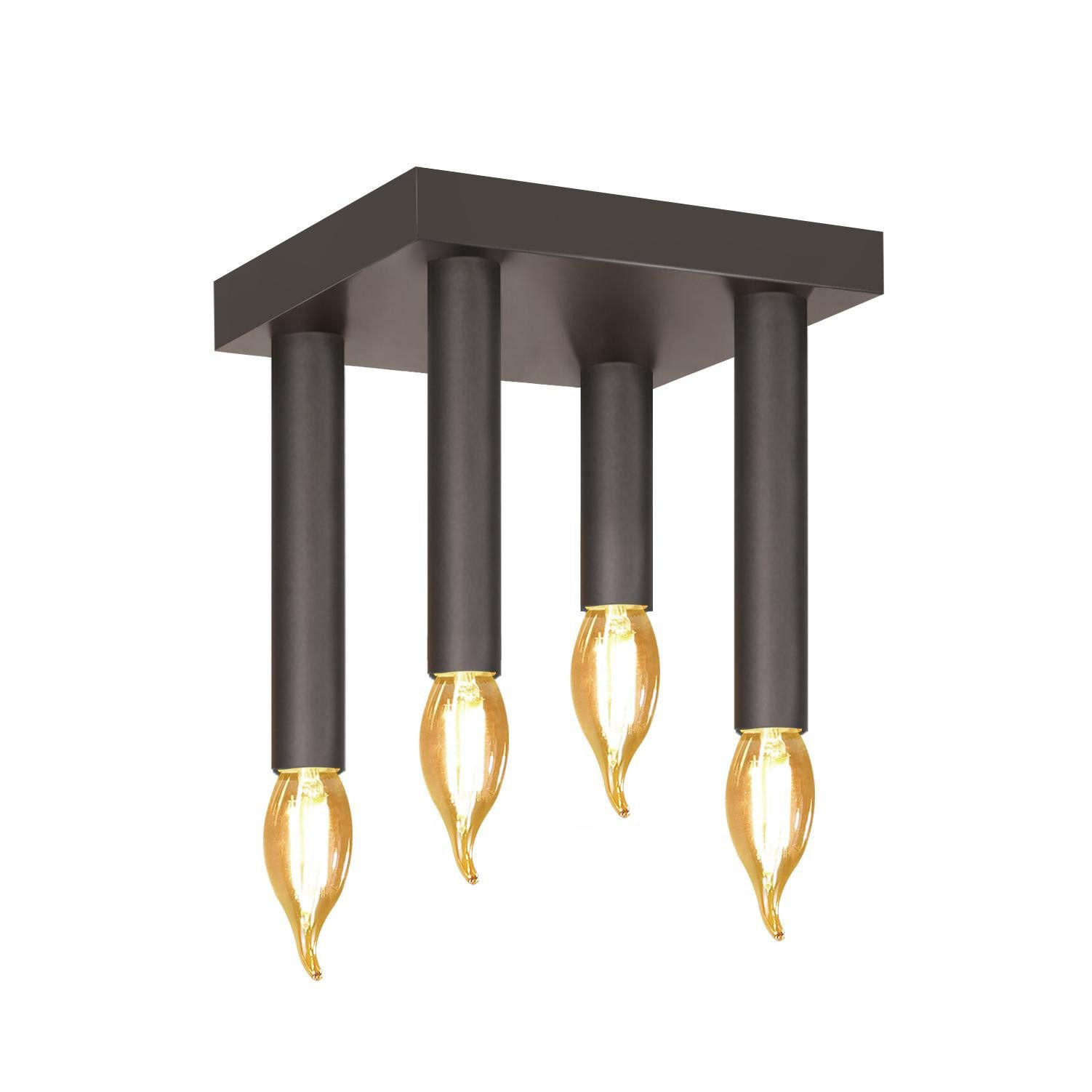 DECKENSTRAHLER Funkelmira 15/13/15 cm - Schwarz, Metall (15/15/13cm) - ZMH