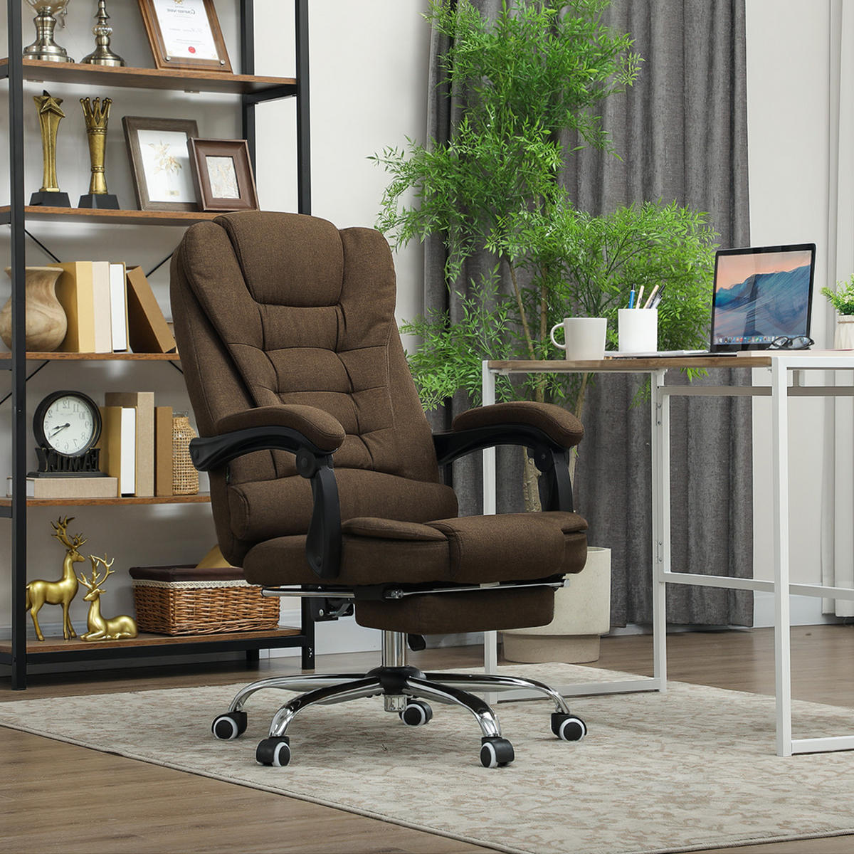 CHEFSESSEL DE-11759 65/70/110-118 cm Braun - Braun, Textil (65/118/70cm) - ComfortXL