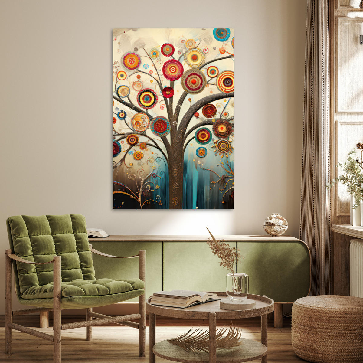 POSTER Baum - Baum des Lebens - Farbe 80x120 cm - Braun, Papier (80/120/0.1cm) - MuchoWow