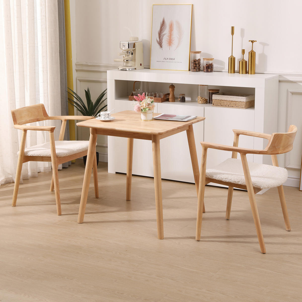 STUHL 2er-Set Holz Weiß - Weiß, Holz (58/75/57.5cm) - Nordlys