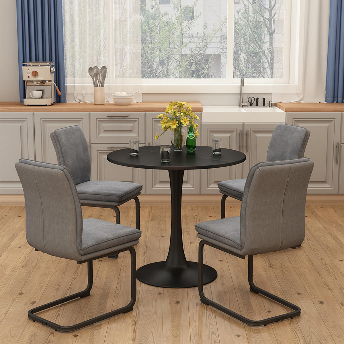 Schwarz, Holzwerkstoff (80/80/73cm) - Vicco