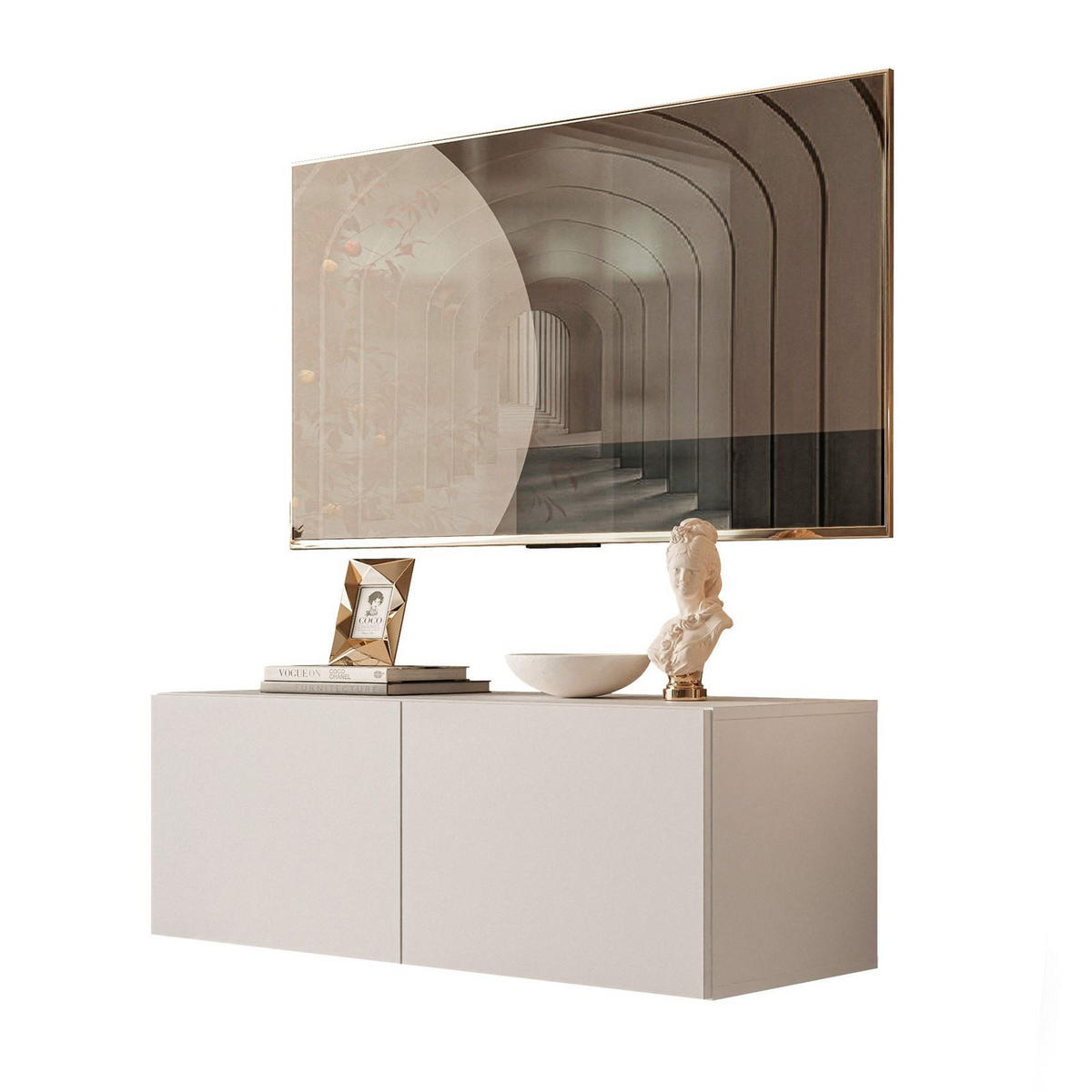 HÄNGESCHRANK TV-Möbel COLGANTE KASCHMIR 100 cm - Kaschmir, Holzwerkstoff (100/36/40cm) - Lookway