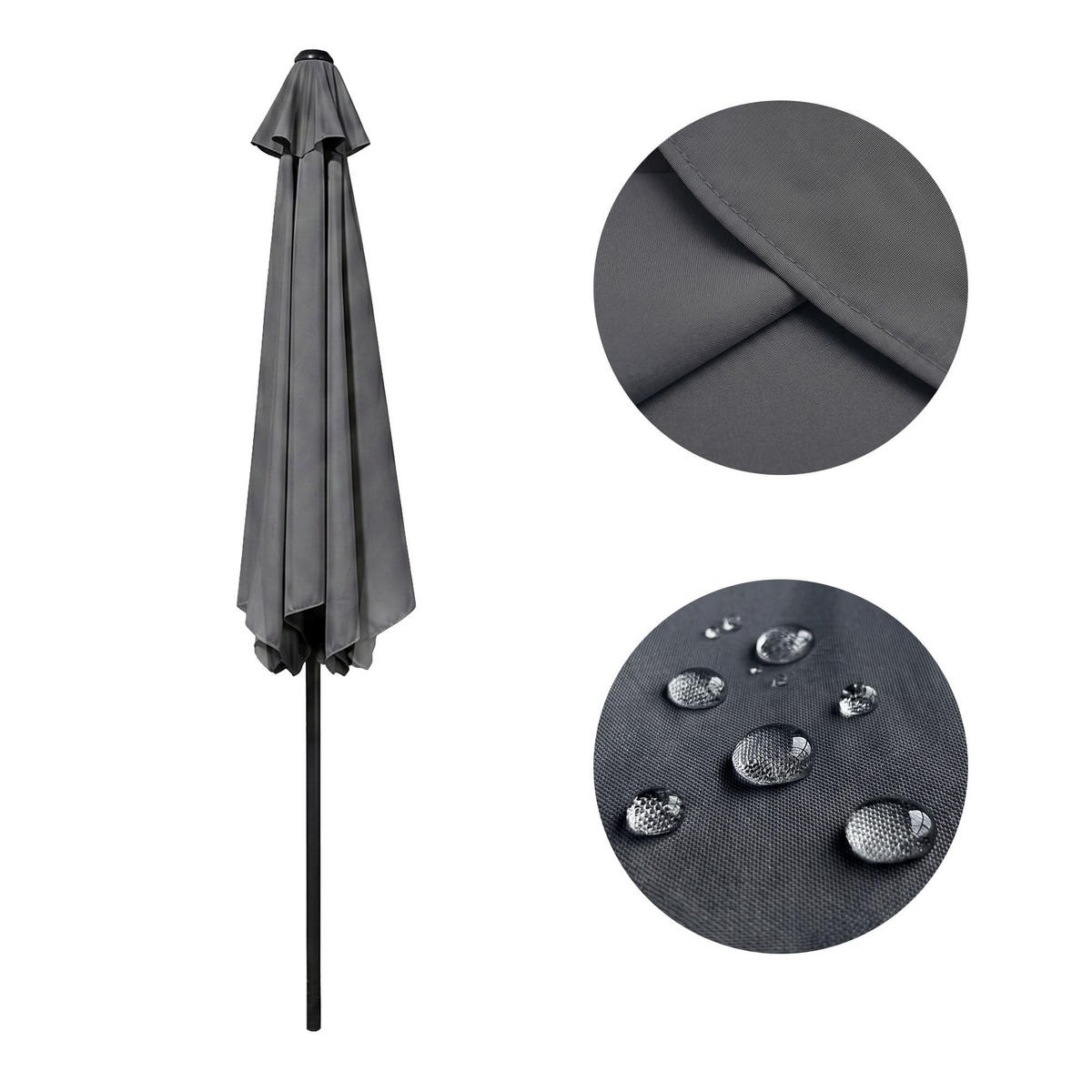 SONNENSCHRIM Grau 235/270 cm - Schwarz/Grau, Metall (270/270cm) - Akord