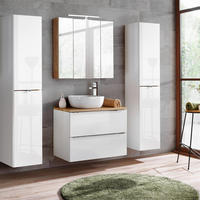 BADMÖBEL-SET 4-TLG. Toskana-56 - Weiß, Holzwerkstoff (190/190/46cm) - Lomado