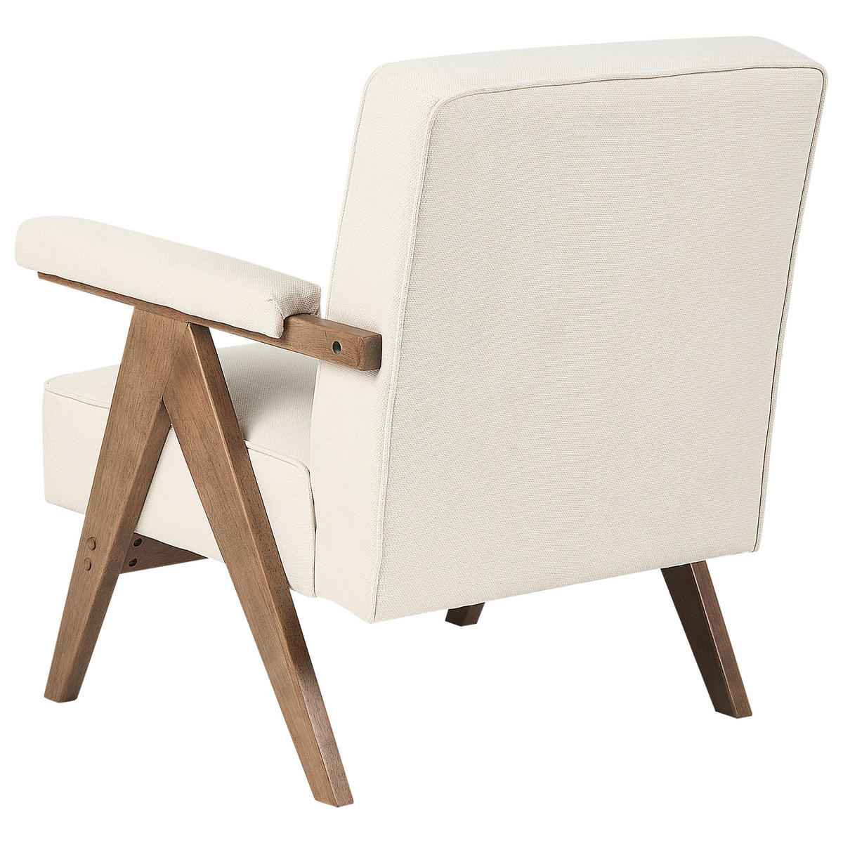 SESSEL Creme Evje - Beige/Dunkelbraun, Textil (65/81/57cm) - Beliani