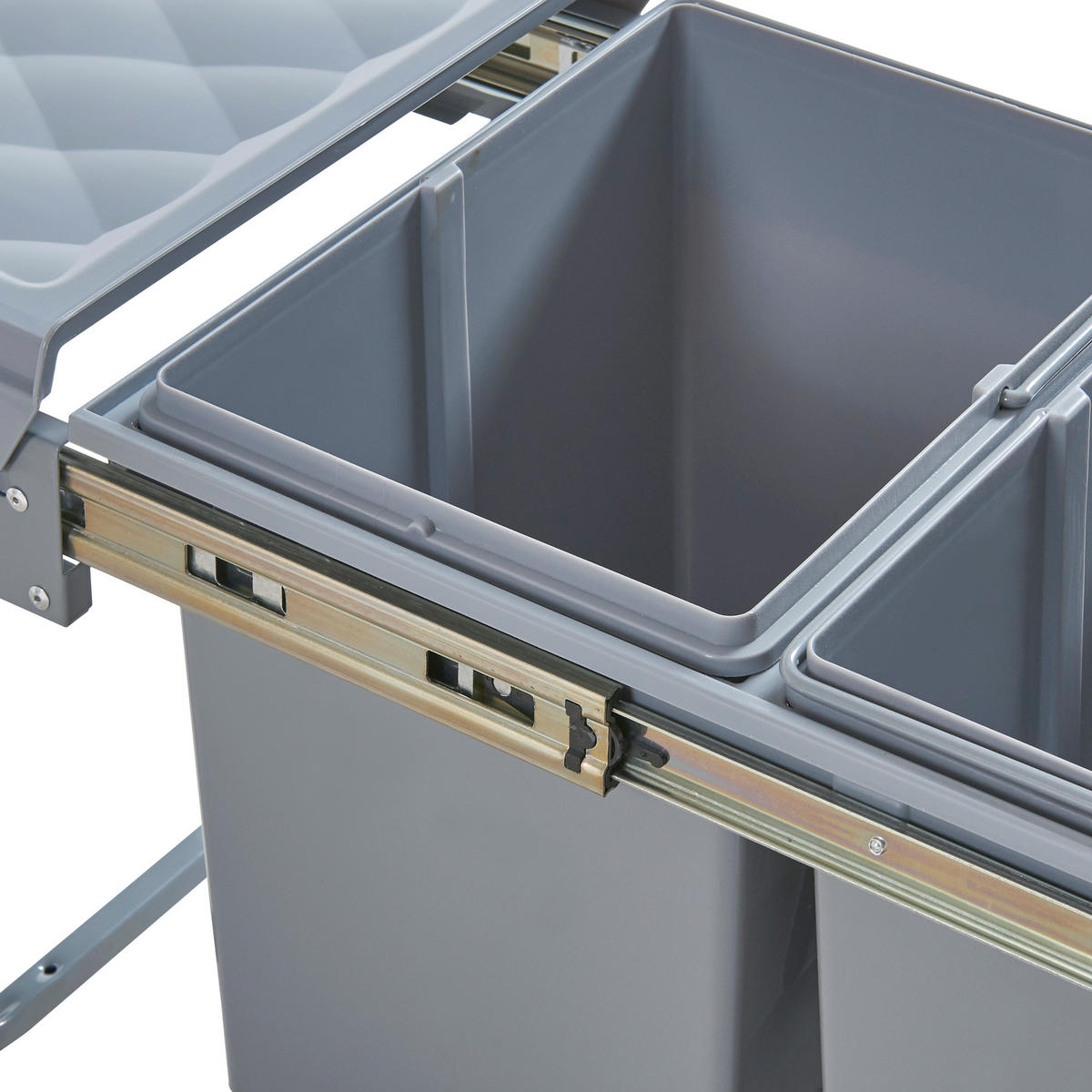 VESTAVĚNÝ KOŠ NA ODPAD Froland - šedá, kov/plast (48/35/34cm) - [en.casa]