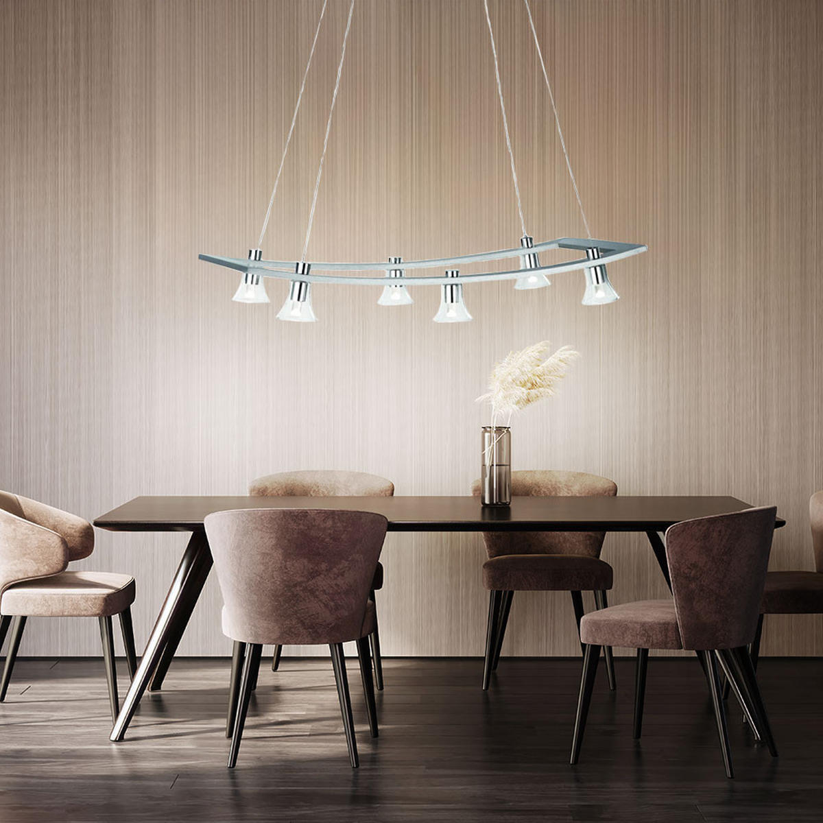 LED HÄNGELEUCHTE Garaudy Silber - Silberfarben, Metall (71/32/160cm)