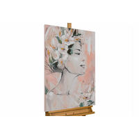 ACRYLBILD HANDGEMALT 60/90 cm - Pink/Beige, Holz/Textil (1.3/90cm) - KUNSTLOFT