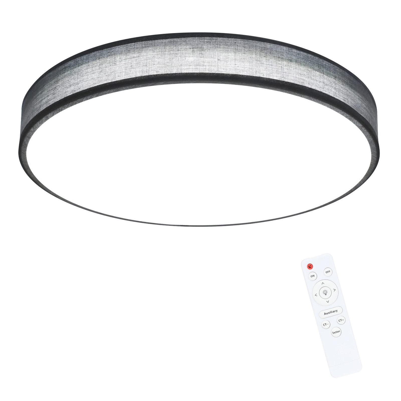 DECKENLEUCHTE LED runde Stoffschirm ‎38W Schlafzimmer Whonzimmer Ø39CM - Grau, Kunststoff (38/38/5cm) - ZMH