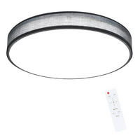 DECKENLEUCHTE LED runde Stoffschirm ‎38W Schlafzimmer Whonzimmer Ø39CM - Grau, Kunststoff (38/38/5cm) - ZMH