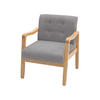 POLSTERSESSEL 70/63/78 cm Armlehnen Holzrahmen Leinen Grau - Naturfarben/Grau, Holz/Textil (70/78/63cm) - Livingandhome