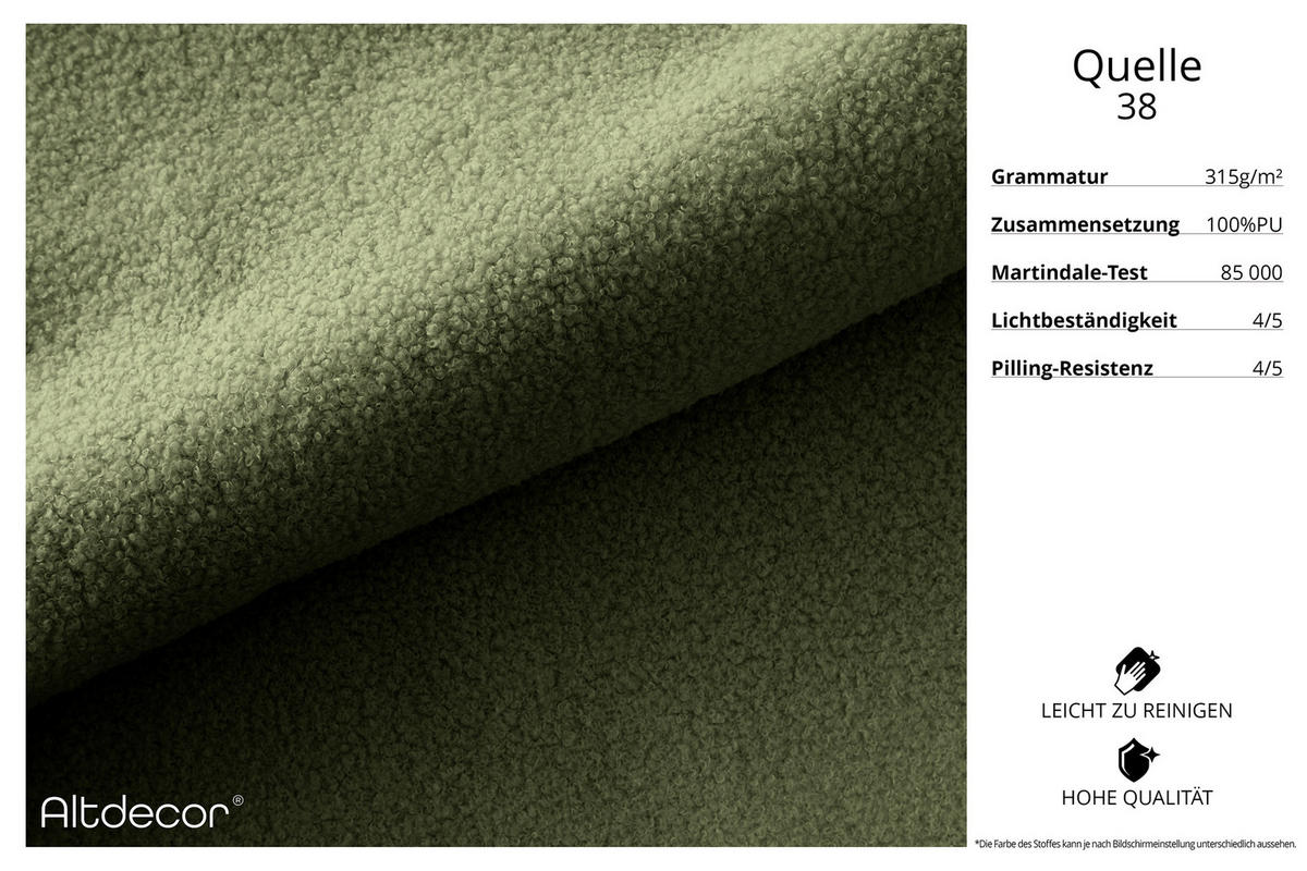 WOHNLANDSCHAFT IREA-U1-v4 - 301x165x77 cm Grün - Platinfarben, Holzwerkstoff/Textil (301/77/165cm) - ALTDECOR