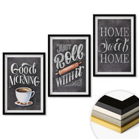 WANDBILDER 3er-Set - 40x60 cm Schwarzer Rahmen - Motive und Inschriften für die Küche - Schwarz, Kunststoff (40/60cm) - ArtPrintCave
