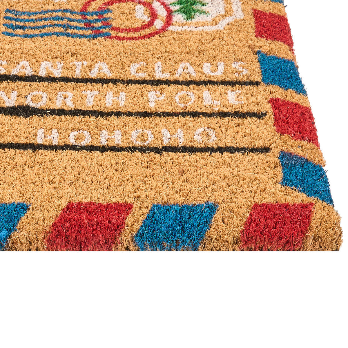 FUSSMATTE Naturfarben 45/75 cm Weihnachtsmotiv Kokosfasern Katalla - Naturfarben, Textil (45/75cm) - Beliani