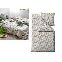 BETTWÄSCHE Abstract beige 135/200 cm Bio-Baumwolle - Hellblau, Textil (135/200cm) - Södahl