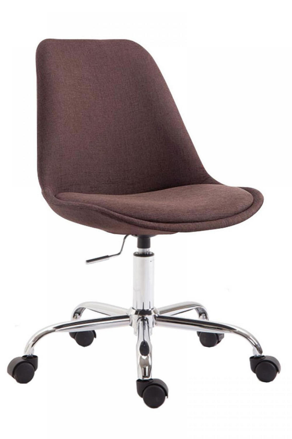DREHSTUHL Stoff Braun - Chromfarben/Braun, Textil/Metall (48/81/54cm) - CLP