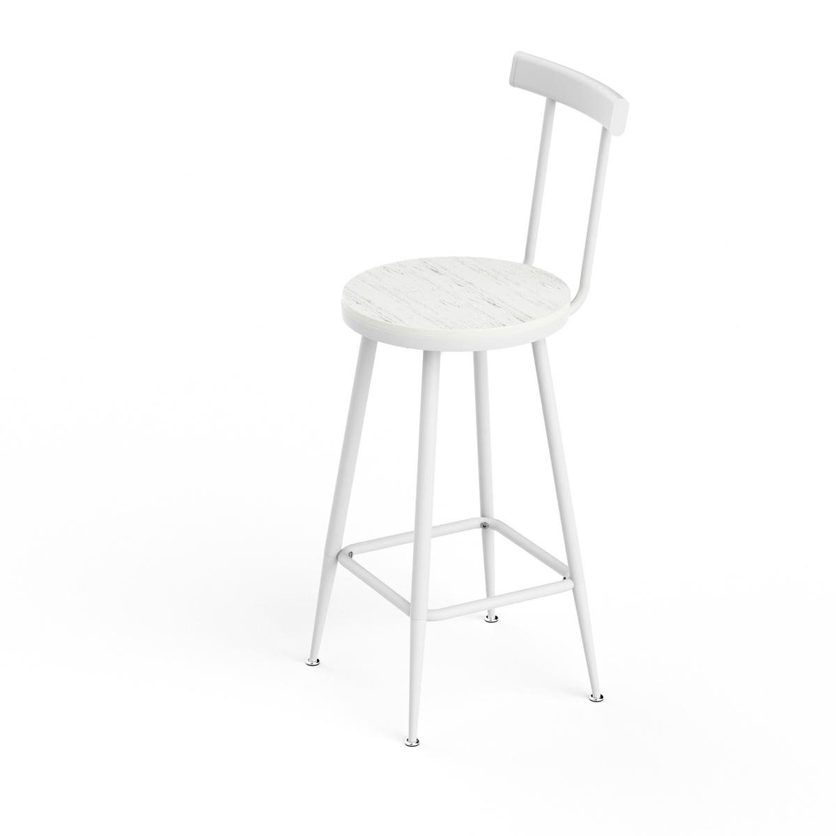 BARTISCH-SET DE-39323 2-teilig mit Rückenlehnen Weiß - Weiß, Holzwerkstoff (60/92/60cm) - ComfortXL
