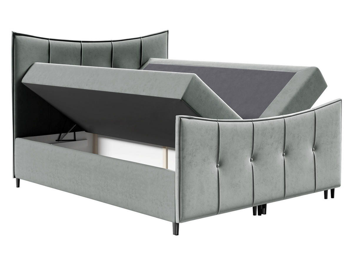 BOXBETT Bergamo Lux - Grau, Holz (200/200cm) - MIRJAN24