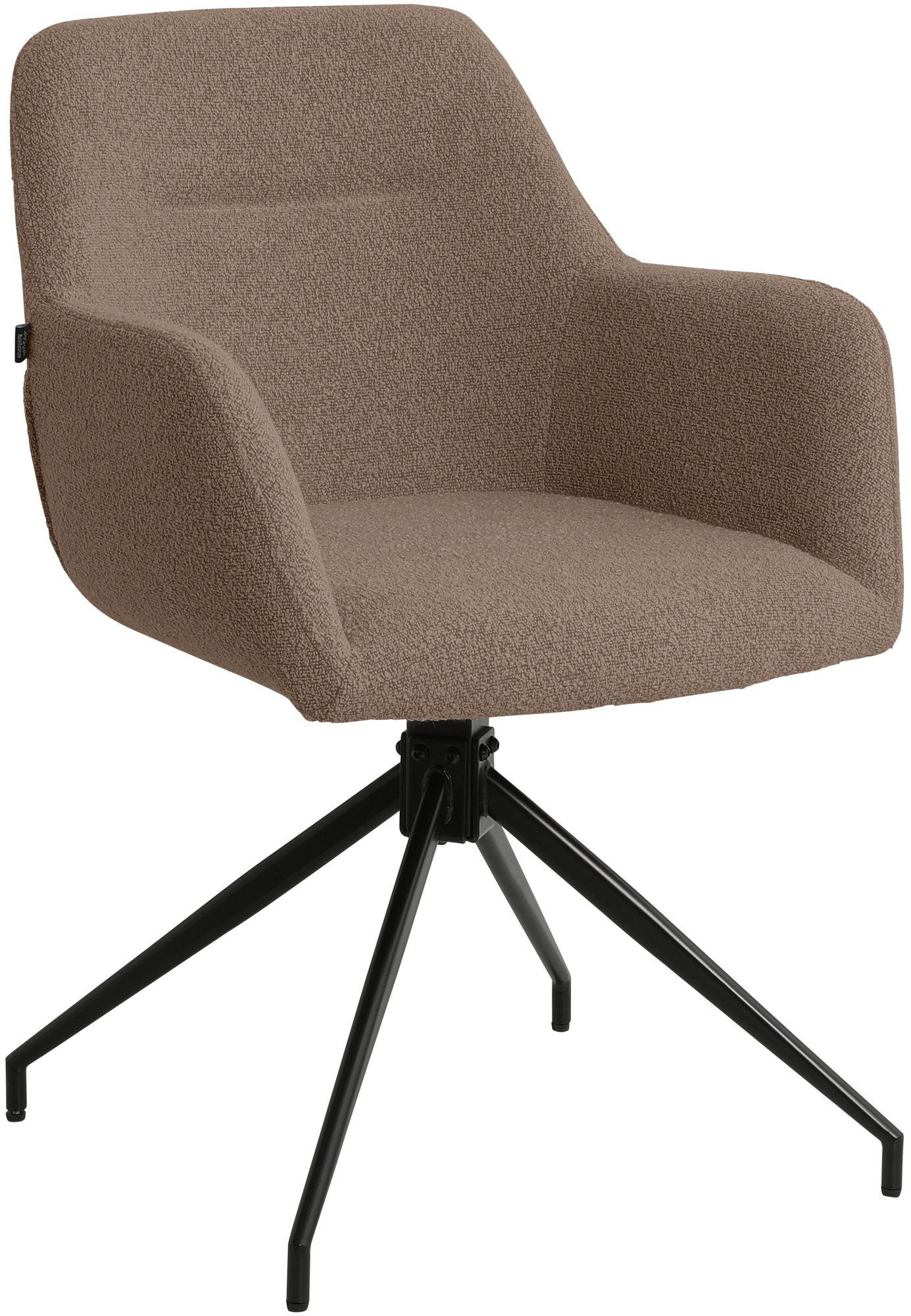 ARMLEHNENSTUHL Stoff Braun - Schwarz/Braun, Textil/Metall (58/85/60cm) - CLP