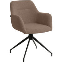 ARMLEHNENSTUHL Stoff Braun - Schwarz/Braun, Textil/Metall (58/85/60cm) - CLP