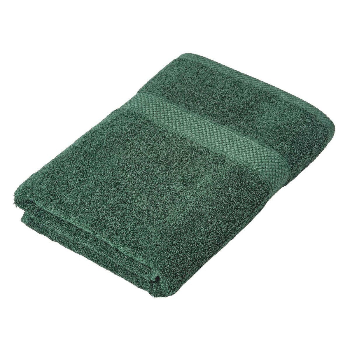 DUSCHTUCH Essential dunkelgrün 70/130 cm - Dunkelgrün, Textil (70/130cm) - Homescapes