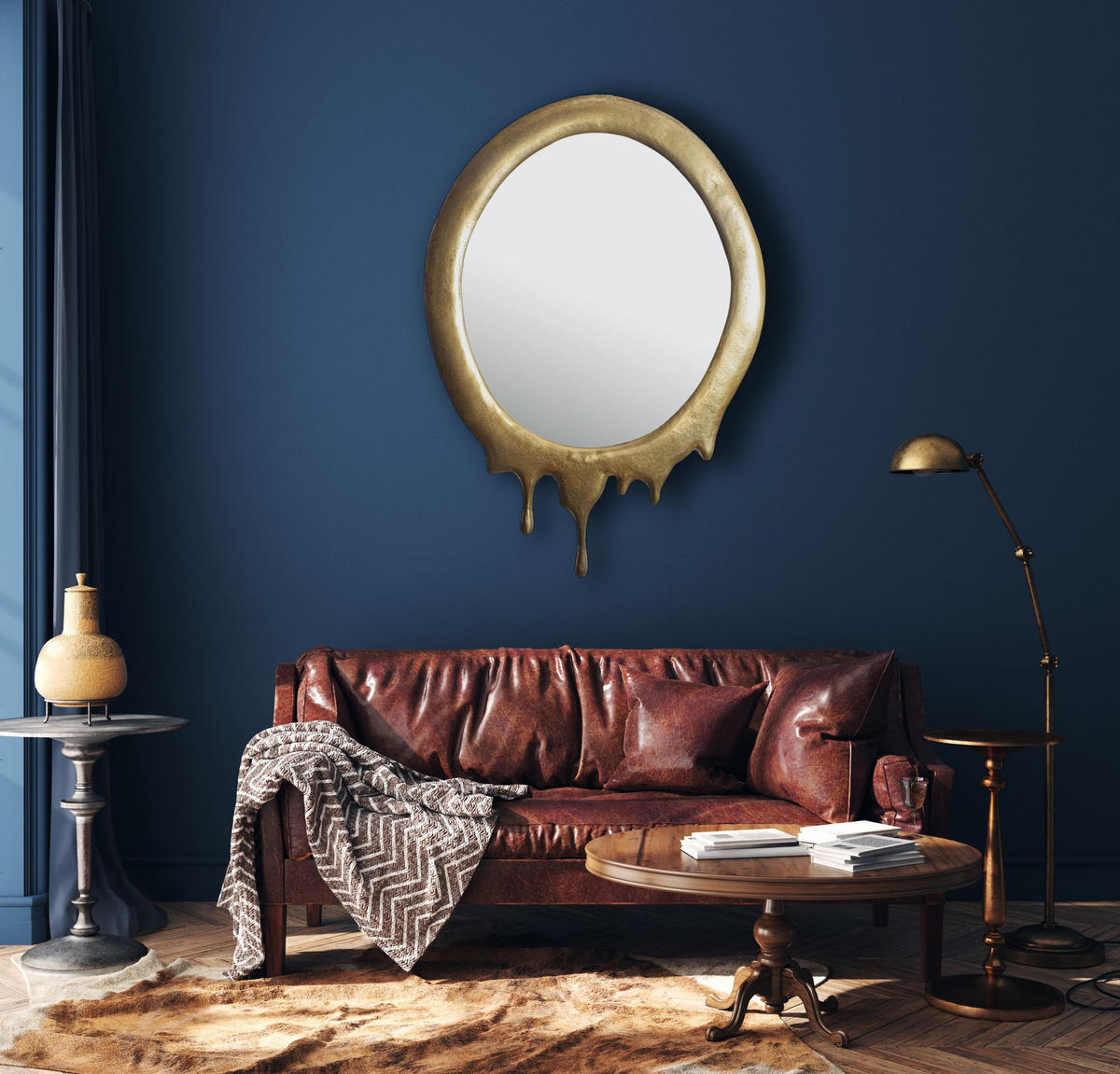 WANDSPIEGEL Oval Metall Gold 50x71 cm Modern - Goldfarben, Glas (50/71/3cm) - KADIMA DESIGN