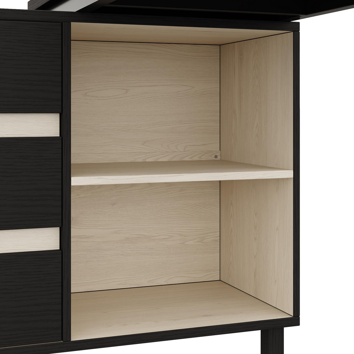 ECKSCHREIBTISCH Schwarz-Weiß 150/100/76 cm mit 3 Schubladen und 2 offenen Fächern - Schwarz, Holzwerkstoff (100/150/76cm) - PANGIVO