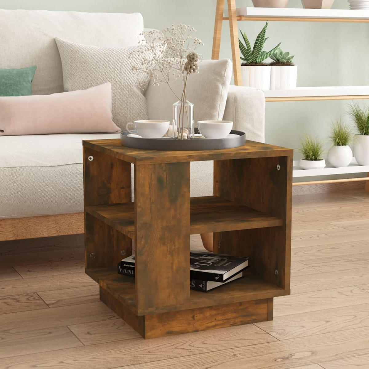 COUCHTISCH Räuchereiche 40x40x43 cm Holzwerkstoff - Braun, Holzwerkstoff (40/40/43cm) - furnicato
